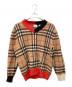 BURBERRY（バーバリー）の古着「Check Merio Wool Jacquard Sweater」｜ブラウン