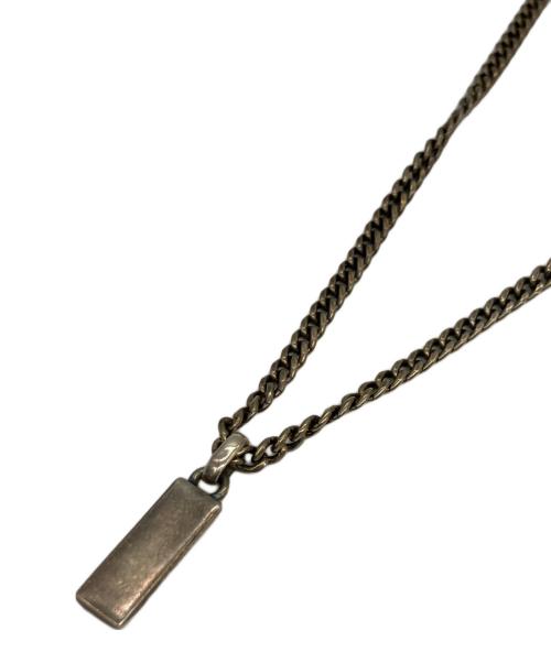 GUCCI（グッチ）GUCCI (グッチ) ロゴペンダントネックレス シルバーカラー×ブラックの古着・服飾アイテム