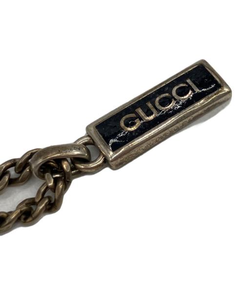 GUCCI（グッチ）GUCCI (グッチ) ロゴペンダントネックレス シルバーカラー×ブラックの古着・服飾アイテム