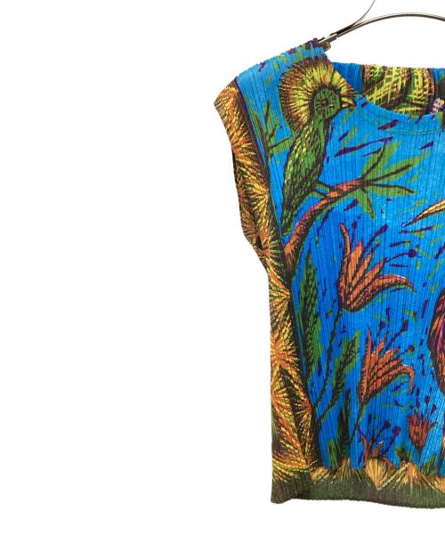 PLEATS PLEASE（プリーツプリーズ）PLEATS PLEASE (プリーツプリーズ) ノースリーブブラウス ブルー サイズ:Lの古着・服飾アイテム