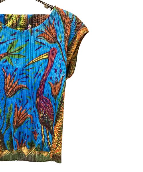 PLEATS PLEASE（プリーツプリーズ）PLEATS PLEASE (プリーツプリーズ) ノースリーブブラウス ブルー サイズ:Lの古着・服飾アイテム