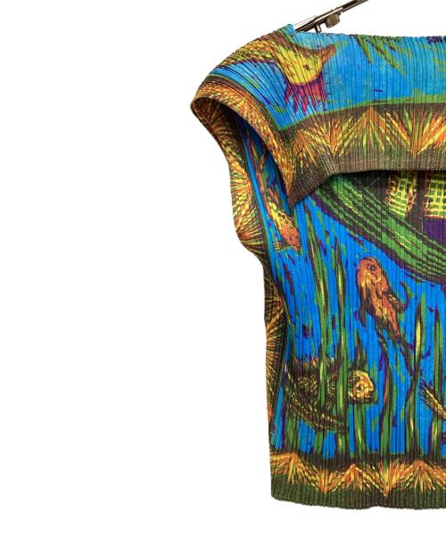 PLEATS PLEASE（プリーツプリーズ）PLEATS PLEASE (プリーツプリーズ) ノースリーブブラウス ブルー サイズ:Lの古着・服飾アイテム