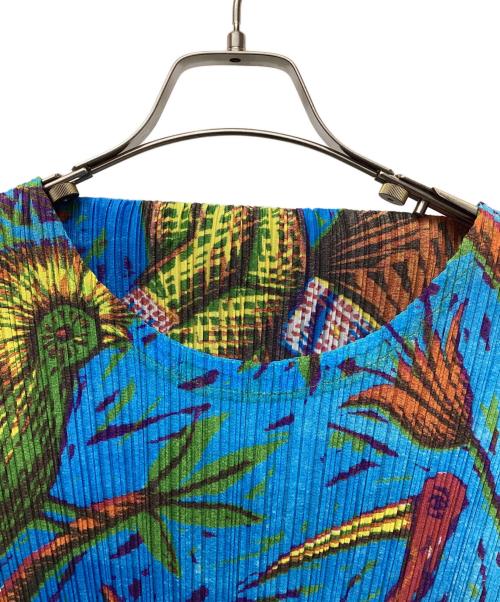 PLEATS PLEASE（プリーツプリーズ）PLEATS PLEASE (プリーツプリーズ) ノースリーブブラウス ブルー サイズ:Lの古着・服飾アイテム