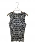 PLEATS PLEASEプリーツプリーズ）の古着「ノースリーブブラウス」｜ブラック×グレー