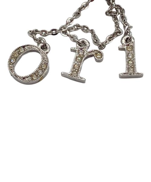 Christian Dior（クリスチャン ディオール）Christian Dior (クリスチャン ディオール) Christian Dior（クリスチャン ディオール）ライトストーン付きロゴイヤリング シルバーカラーの古着・服飾アイテム