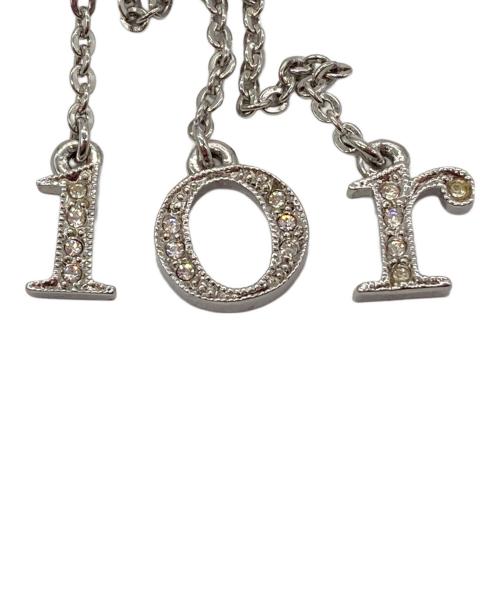 Christian Dior（クリスチャン ディオール）Christian Dior (クリスチャン ディオール) Christian Dior（クリスチャン ディオール）ライトストーン付きロゴイヤリング シルバーカラーの古着・服飾アイテム
