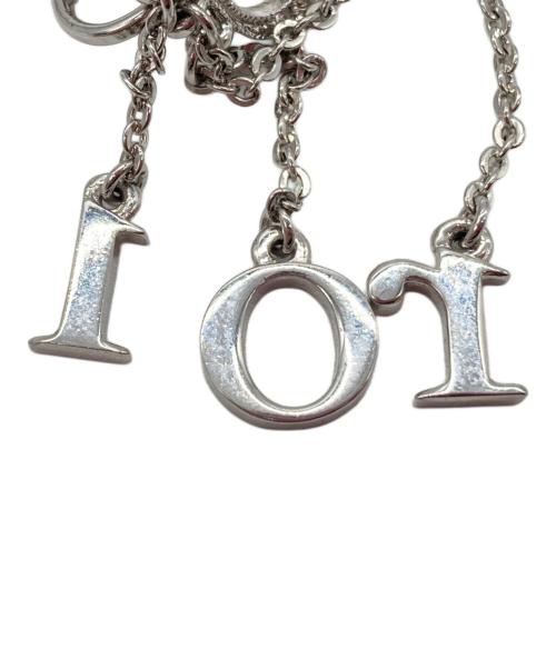 Christian Dior（クリスチャン ディオール）Christian Dior (クリスチャン ディオール) Christian Dior（クリスチャン ディオール）ライトストーン付きロゴイヤリング シルバーカラーの古着・服飾アイテム