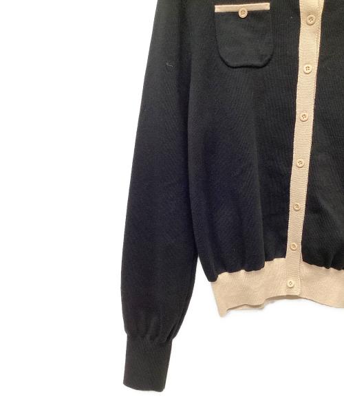 CABAN（キャバン）CABAN (キャバン) コットンカシミヤ バイカラークルーネックカーディガン ブラック サイズ:Fの古着・服飾アイテム