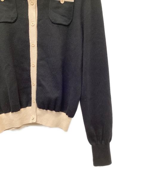 CABAN（キャバン）CABAN (キャバン) コットンカシミヤ バイカラークルーネックカーディガン ブラック サイズ:Fの古着・服飾アイテム