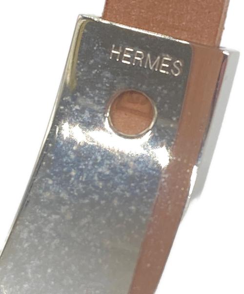 HERMES（エルメス）HERMES (エルメス) バングル シルバー×ブラウンの古着・服飾アイテム