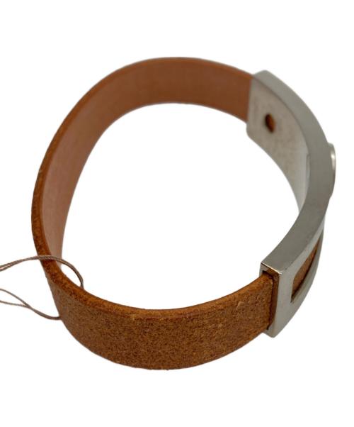 HERMES（エルメス）HERMES (エルメス) HERMES（エルメス）バングル　プスプス シルバー×ブラウンの古着・服飾アイテム