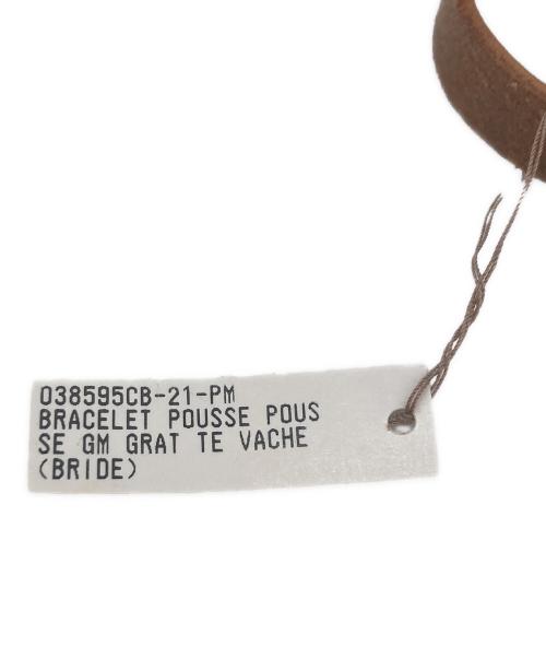 HERMES（エルメス）HERMES (エルメス) HERMES（エルメス）バングル　プスプス シルバー×ブラウンの古着・服飾アイテム