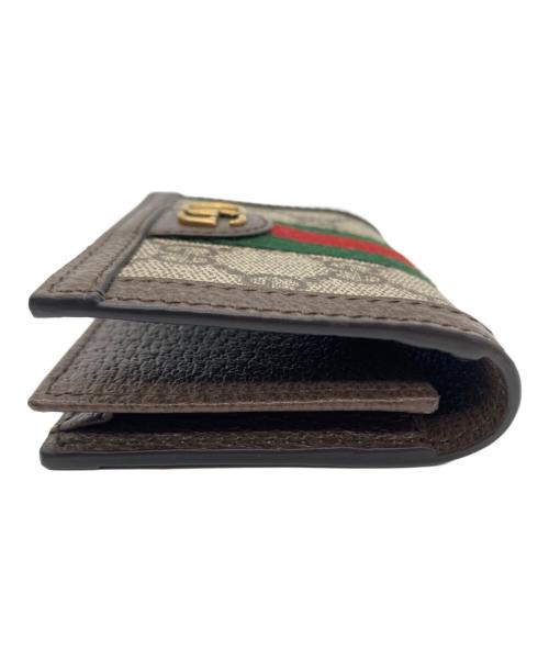 GUCCI（グッチ）GUCCI (グッチ) カードケース ベージュ×ブラウンの古着・服飾アイテム
