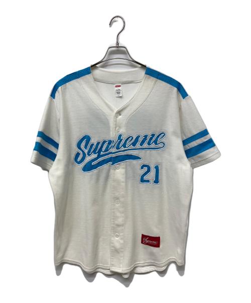 SUPREME（シュプリーム）Supreme (シュプリーム) Velour Baseball Jersey ホワイト サイズ:Lの古着・服飾アイテム
