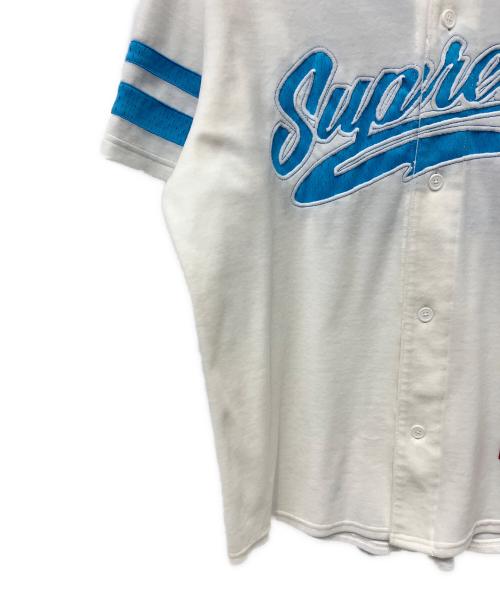 SUPREME（シュプリーム）Supreme (シュプリーム) Velour Baseball Jersey ホワイト サイズ:Lの古着・服飾アイテム