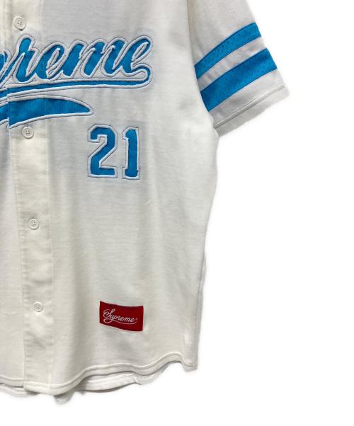 SUPREME（シュプリーム）Supreme (シュプリーム) Velour Baseball Jersey ホワイト サイズ:Lの古着・服飾アイテム