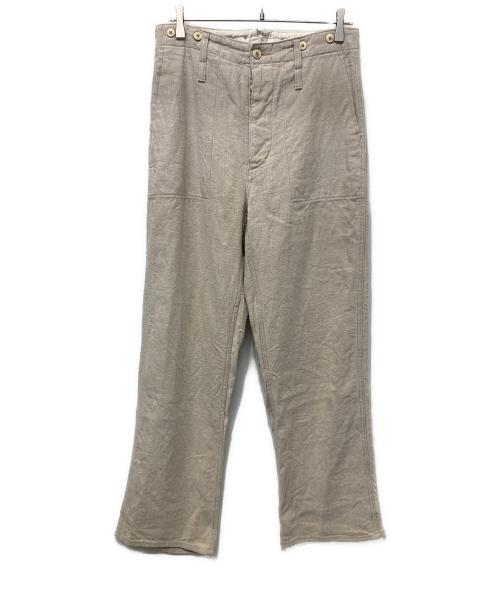 NIGEL CABOURN（ナイジェルケーボン）NIGEL CABOURN (ナイジェルケーボン) リネン ミリタリー ワーク パンツ アイボリー サイズ:81cm（Ｗ32）の古着・服飾アイテム