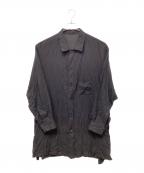 Yohji Yamamoto pour hommeヨウジヤマモト プールオム）の古着「レギュラーカラーロングシャツ」｜ブラック
