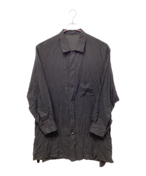 Yohji Yamamoto pour homme（ヨウジヤマモト プールオム）Yohji Yamamoto pour homme (ヨウジヤマモト プールオム) レギュラーカラーロングシャツ ブラック サイズ:3の古着・服飾アイテム