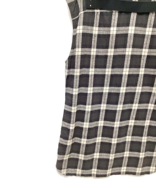 RICK OWENS（リックオウエンス）RICK OWENS (リックオウエンス) ノースリーブシャツ ブラック×ホワイト サイズ:50の古着・服飾アイテム
