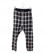 RICK OWENSリックオウエンス）の古着「CHECK TRACK PANTS」｜ブラック×ホワイト