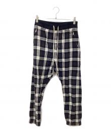 RICK OWENS（リックオウエンス）の古着「CHECK TRACK PANTS」｜ブラック×ホワイト