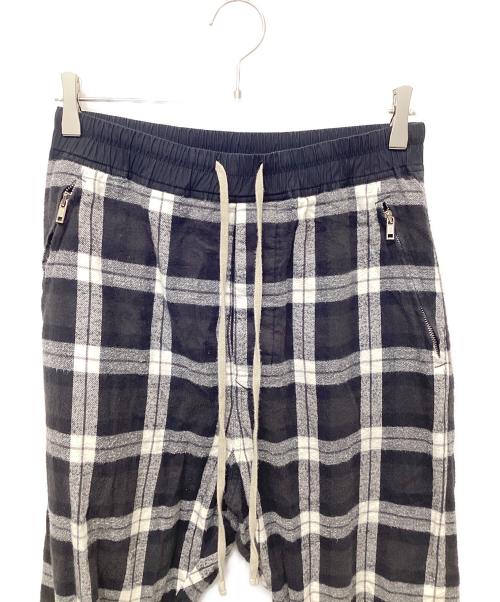 RICK OWENS（リックオウエンス）RICK OWENS (リックオウエンス) CHECK TRACK PANTS ブラック×ホワイト サイズ:36の古着・服飾アイテム