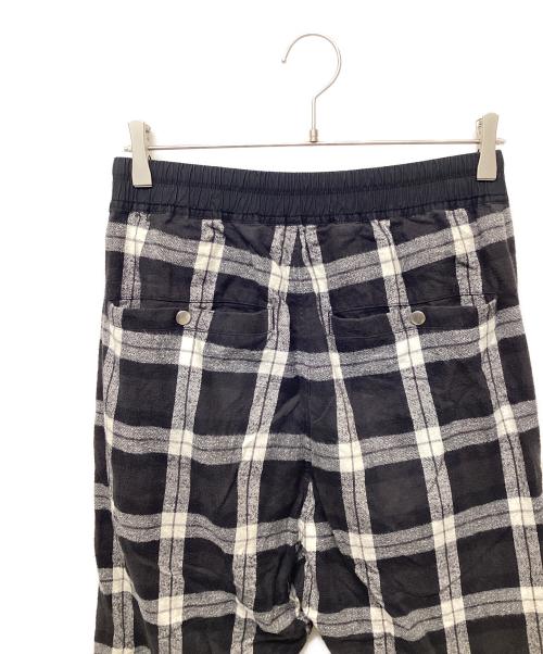 RICK OWENS（リックオウエンス）RICK OWENS (リックオウエンス) CHECK TRACK PANTS ブラック×ホワイト サイズ:36の古着・服飾アイテム