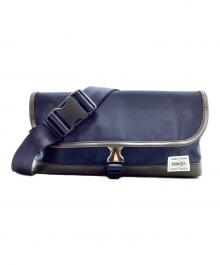 PORTER×sac'sbar（ポーター×サックスバー）の古着「ボディーバッグ」｜ネイビー×ブラウン