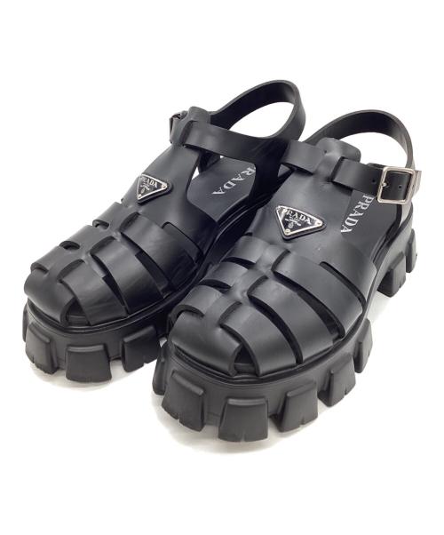 PRADA（プラダ）PRADA (プラダ) モノリス ラバー サンダル ブラック サイズ:8の古着・服飾アイテム