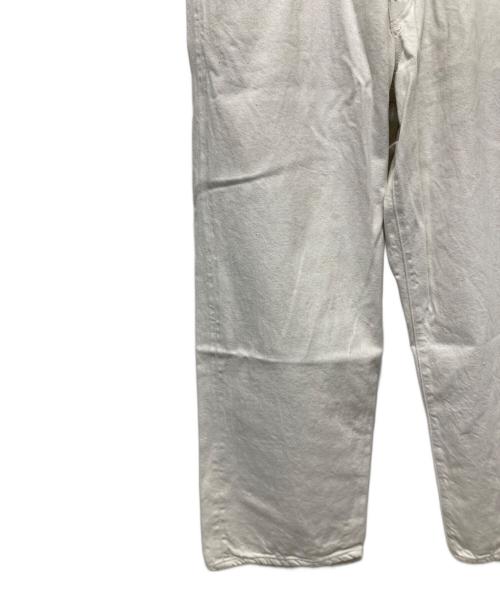 TRADE MARK（トレードマーク）TRADE MARK (トレードマーク) RECYCLED WASTE SUVIN COTTON YARN 11.5oz. DENIM 5POCKET WIDE PANTS ホワイト サイズ:Lの古着・服飾アイテム