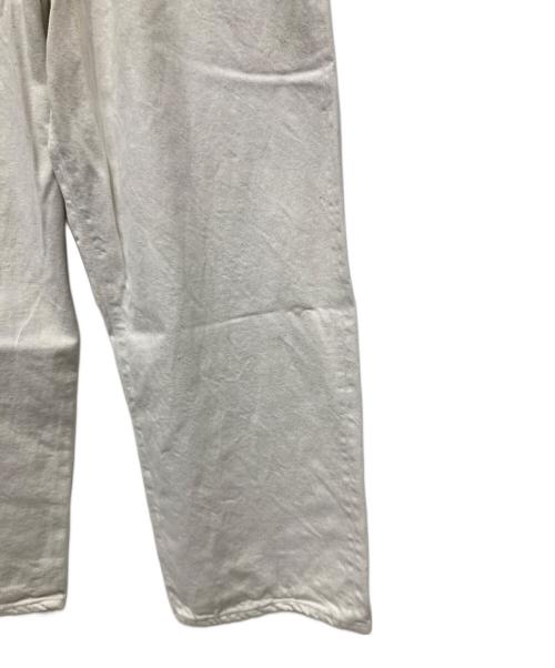 TRADE MARK（トレードマーク）TRADE MARK (トレードマーク) RECYCLED WASTE SUVIN COTTON YARN 11.5oz. DENIM 5POCKET WIDE PANTS ホワイト サイズ:Lの古着・服飾アイテム