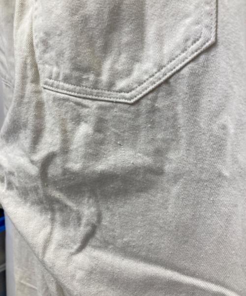TRADE MARK（トレードマーク）TRADE MARK (トレードマーク) RECYCLED WASTE SUVIN COTTON YARN 11.5oz. DENIM 5POCKET WIDE PANTS ホワイト サイズ:Lの古着・服飾アイテム