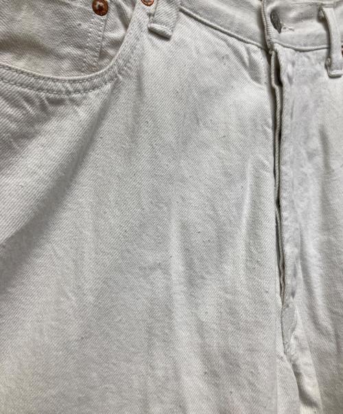 TRADE MARK（トレードマーク）TRADE MARK (トレードマーク) RECYCLED WASTE SUVIN COTTON YARN 11.5oz. DENIM 5POCKET WIDE PANTS ホワイト サイズ:Lの古着・服飾アイテム