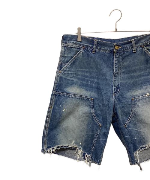 SAINT MICHAEL（セントマイケル）SAINT MICHAEL (セントマイケル) DOUBLE KNEE SHORTS インディゴ サイズ:Lの古着・服飾アイテム