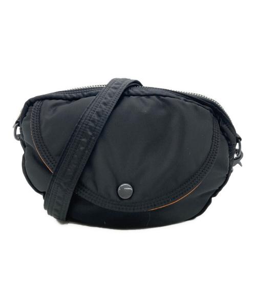 PORTER（ポーター）PORTER (ポーター) ハーフムーンショルダーバッグ ブラック×オレンジの古着・服飾アイテム