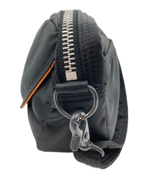 PORTER（ポーター）PORTER (ポーター) ハーフムーンショルダーバッグ ブラック×オレンジの古着・服飾アイテム