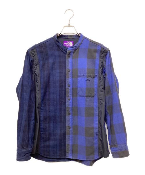 THE NORTHFACE PURPLELABEL（ザ・ノースフェイス パープルレーベル）THE NORTHFACE PURPLELABEL (ザ・ノースフェイス パープルレーベル) nanamica (ナナミカ) Plaid Patchwork Shirt ブルー サイズ:Sの古着・服飾アイテム