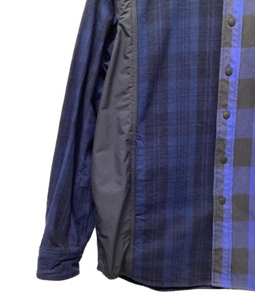 THE NORTHFACE PURPLELABEL（ザ・ノースフェイス パープルレーベル）THE NORTHFACE PURPLELABEL (ザ・ノースフェイス パープルレーベル) nanamica (ナナミカ) Plaid Patchwork Shirt ブルー サイズ:Sの古着・服飾アイテム