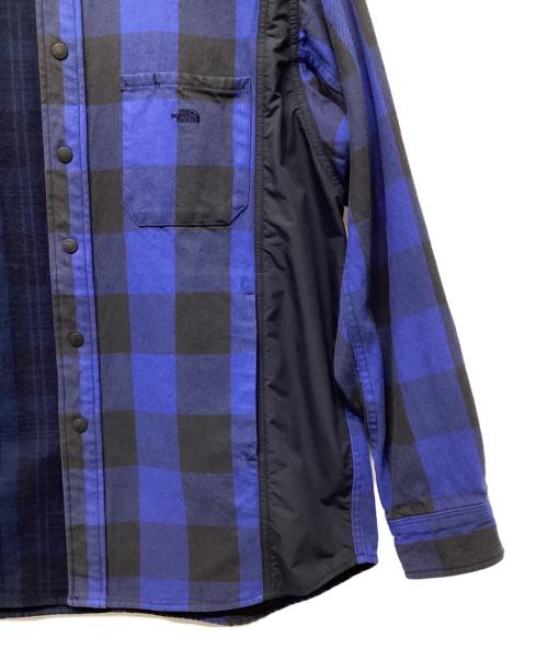 THE NORTHFACE PURPLELABEL（ザ・ノースフェイス パープルレーベル）THE NORTHFACE PURPLELABEL (ザ・ノースフェイス パープルレーベル) nanamica (ナナミカ) Plaid Patchwork Shirt ブルー サイズ:Sの古着・服飾アイテム
