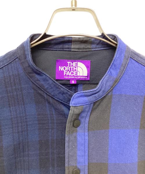 THE NORTHFACE PURPLELABEL（ザ・ノースフェイス パープルレーベル）THE NORTHFACE PURPLELABEL (ザ・ノースフェイス パープルレーベル) nanamica (ナナミカ) Plaid Patchwork Shirt ブルー サイズ:Sの古着・服飾アイテム