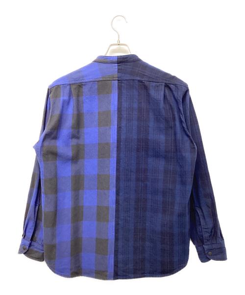 THE NORTHFACE PURPLELABEL（ザ・ノースフェイス パープルレーベル）THE NORTHFACE PURPLELABEL (ザ・ノースフェイス パープルレーベル) nanamica (ナナミカ) Plaid Patchwork Shirt ブルー サイズ:Sの古着・服飾アイテム