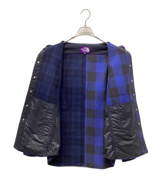 THE NORTHFACE PURPLELABEL（ザ・ノースフェイス パープルレーベル）THE NORTHFACE PURPLELABEL (ザ・ノースフェイス パープルレーベル) nanamica (ナナミカ) Plaid Patchwork Shirt ブルー サイズ:Sの古着・服飾アイテム