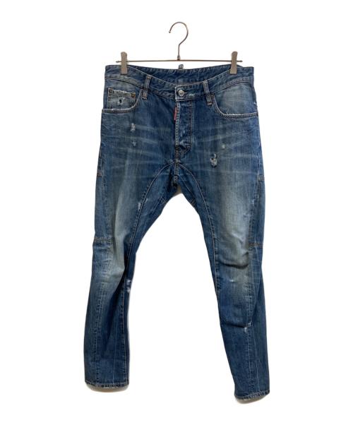 DSQUARED2（ディースクエアード）DSQUARED2 (ディースクエアード) ダメージ加工ジーンズ ブルー サイズ:48の古着・服飾アイテム