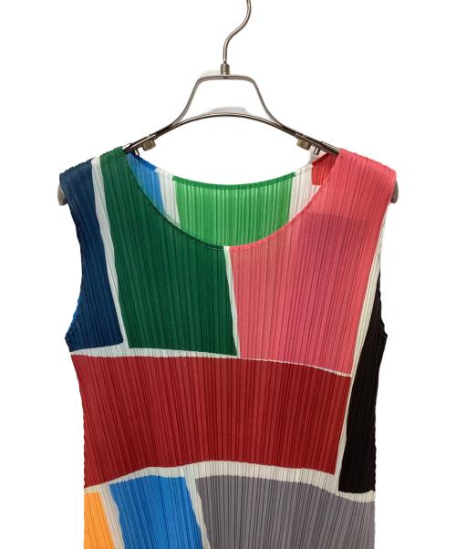 PLEATS PLEASE（プリーツプリーズ）PLEATS PLEASE (プリーツプリーズ) ノースリーブワンピース マルチカラー サイズ:2の古着・服飾アイテム