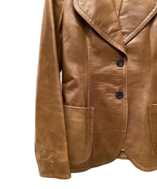 PRADA（プラダ）PRADA (プラダ) 2Bレザージャケット ブラウン サイズ:42の古着・服飾アイテム