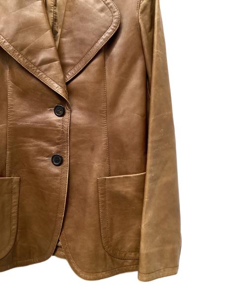 PRADA（プラダ）PRADA (プラダ) 2Bレザージャケット ブラウン サイズ:42の古着・服飾アイテム