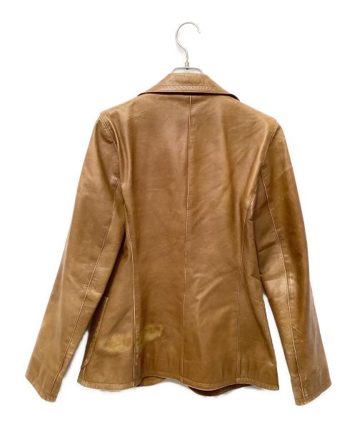 PRADA（プラダ）PRADA (プラダ) 2Bレザージャケット ブラウン サイズ:42の古着・服飾アイテム