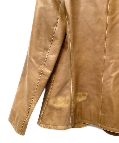 PRADA（プラダ）PRADA (プラダ) 2Bレザージャケット ブラウン サイズ:42の古着・服飾アイテム
