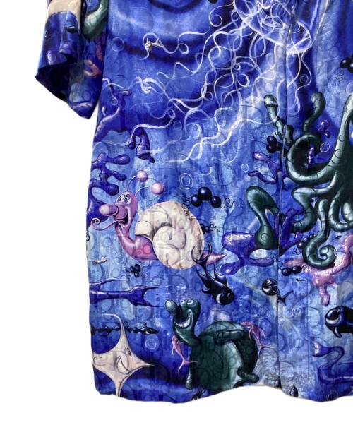 Christian Dior（クリスチャン ディオール）Christian Dior (クリスチャン ディオール) Kenny Scharf (ケニー・シャーフ) オブリークキャラクター総柄半袖シャツ ブルー サイズ:37の古着・服飾アイテム